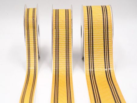 Жовта та чорна смугаста тканинна стрічка набір_AI